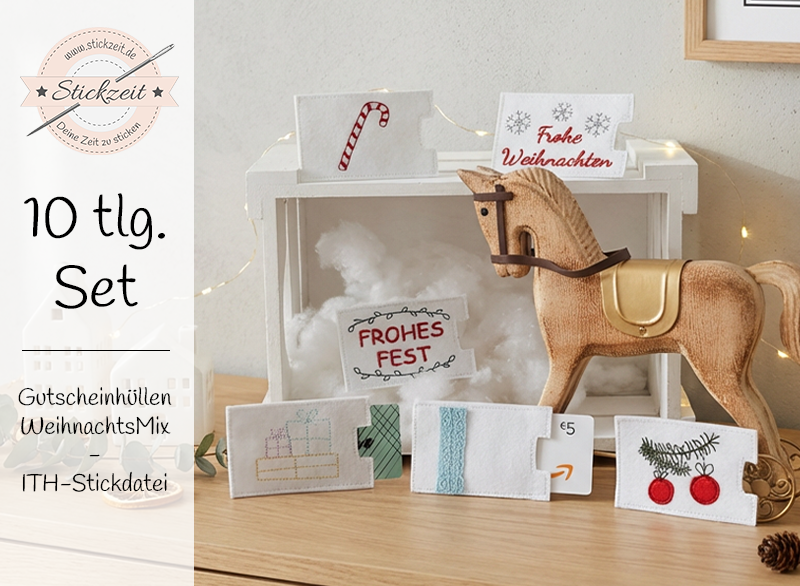 Gutscheinhüllen WeihnachtsMix - ITH-Stickdatei